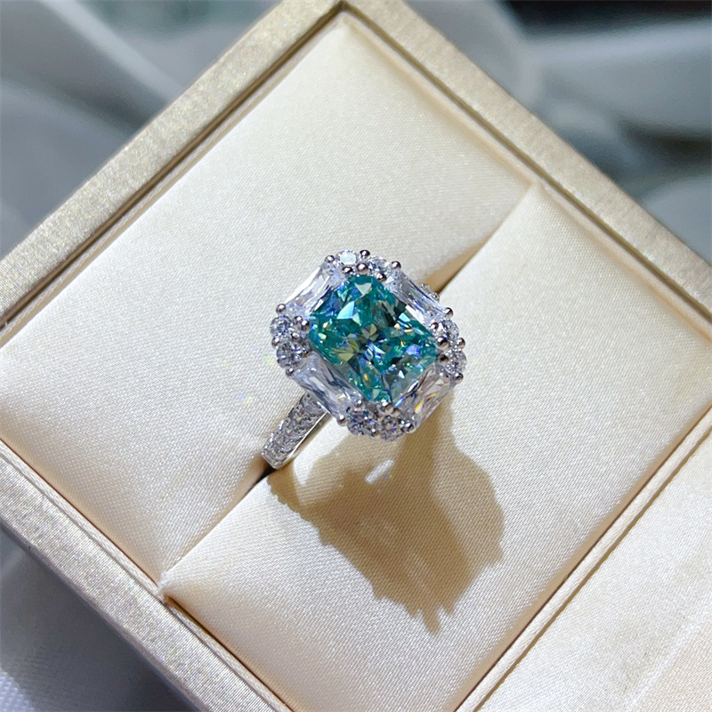 S925 Sterling Silver Moissanite Wedding Ring, Luxury Delicate